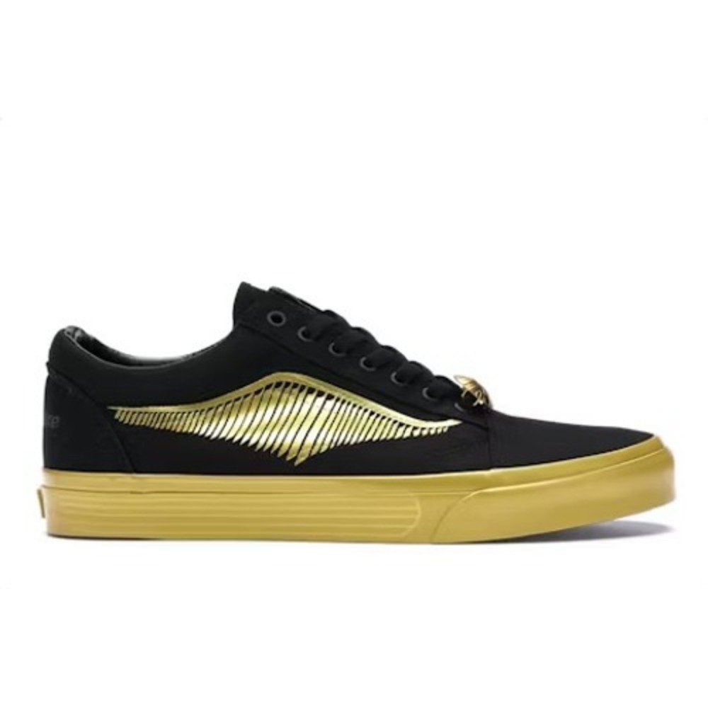 Vans Harry Potter Golden Snitch Sneakers Womens 6.5 Black Gold Old Skool Shoes